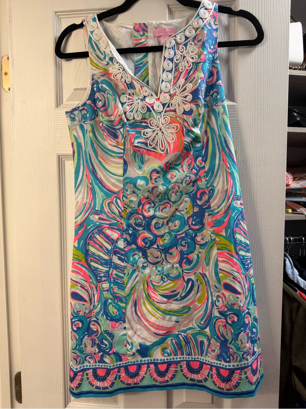 Lilly Pulitzer Turquoise Pink Multicolor Sleeveless Shift Dress